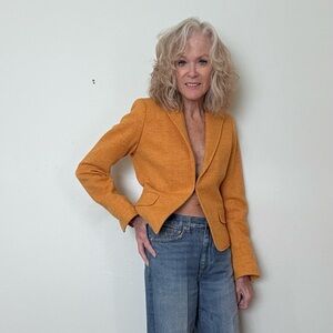 Womens J. Crew Mustard Tailored Wool-Blend Jacket